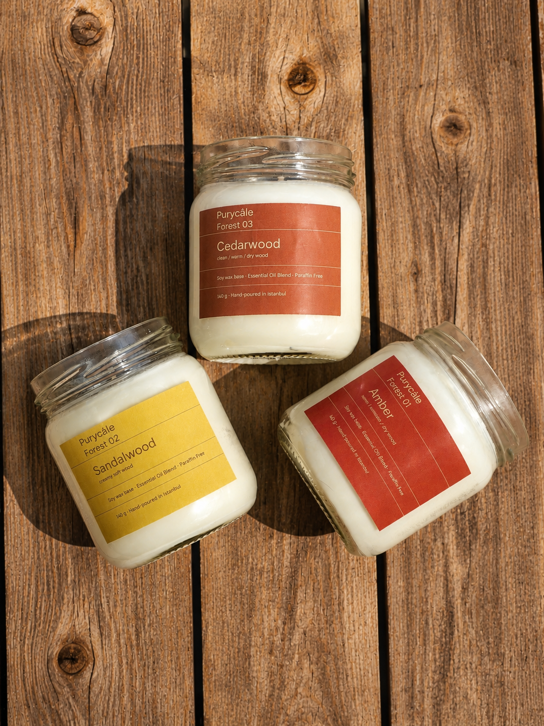 Sedir Ağacı Kokulu Doğal Soya Mum Orman Serisi No. 03 - 140 gr