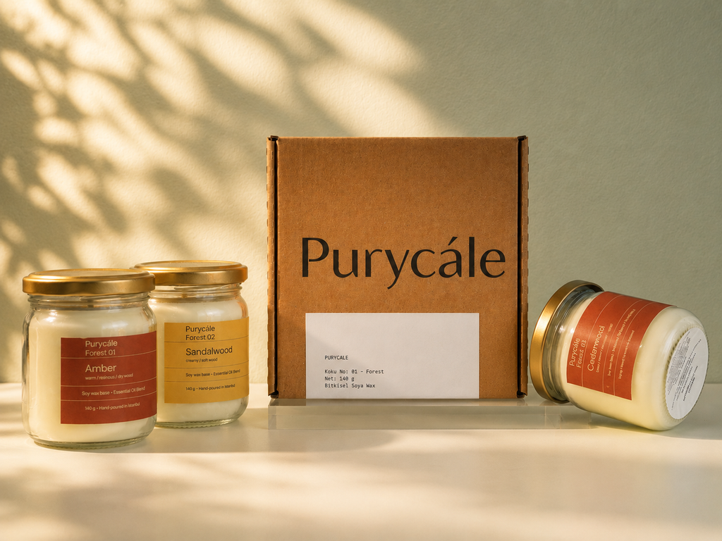 Sedir Ağacı Kokulu Doğal Soya Mum Orman Serisi No. 03 - 140 gr