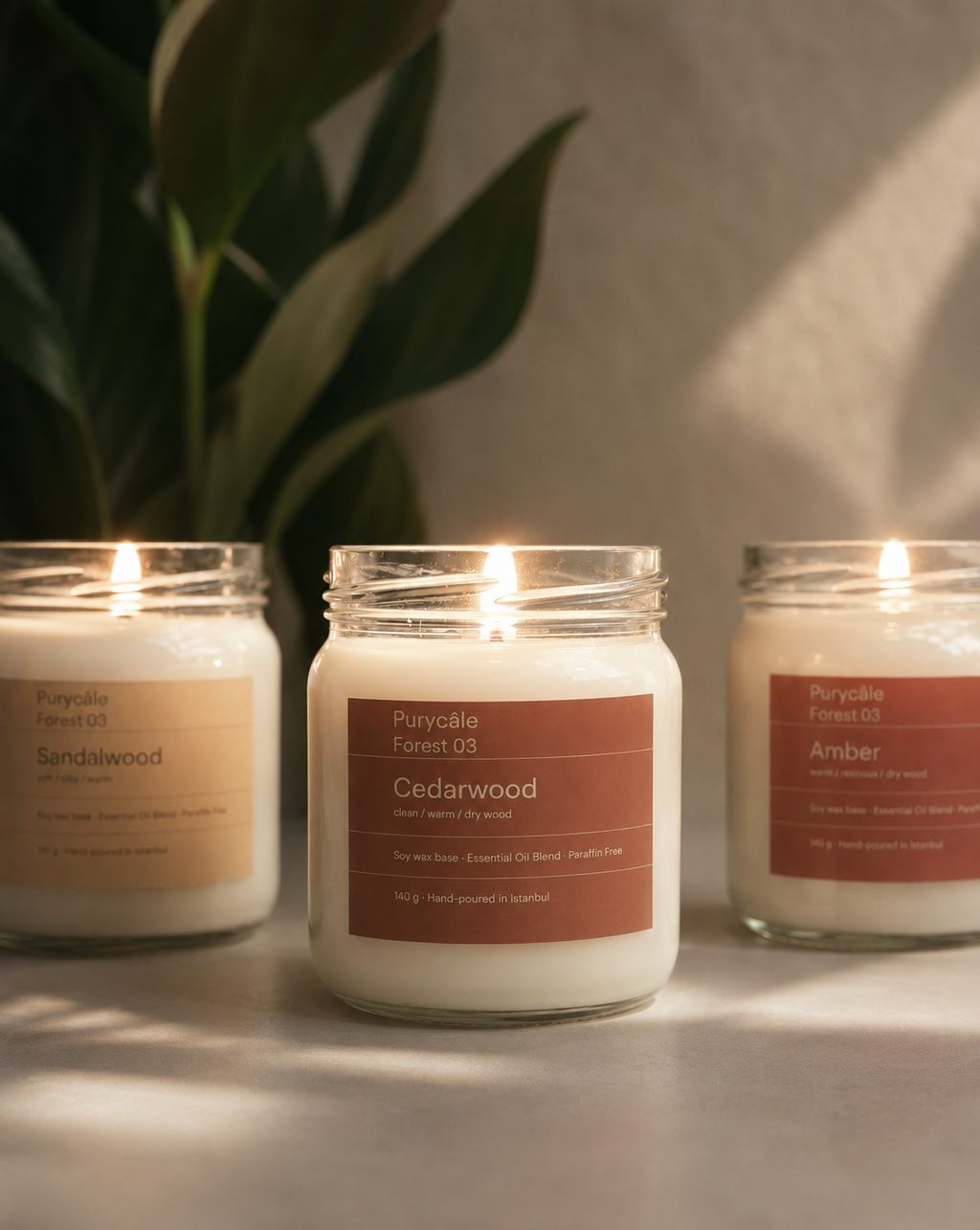 Sedir Ağacı Kokulu Doğal Soya Mum Orman Serisi No. 03 - 140 gr