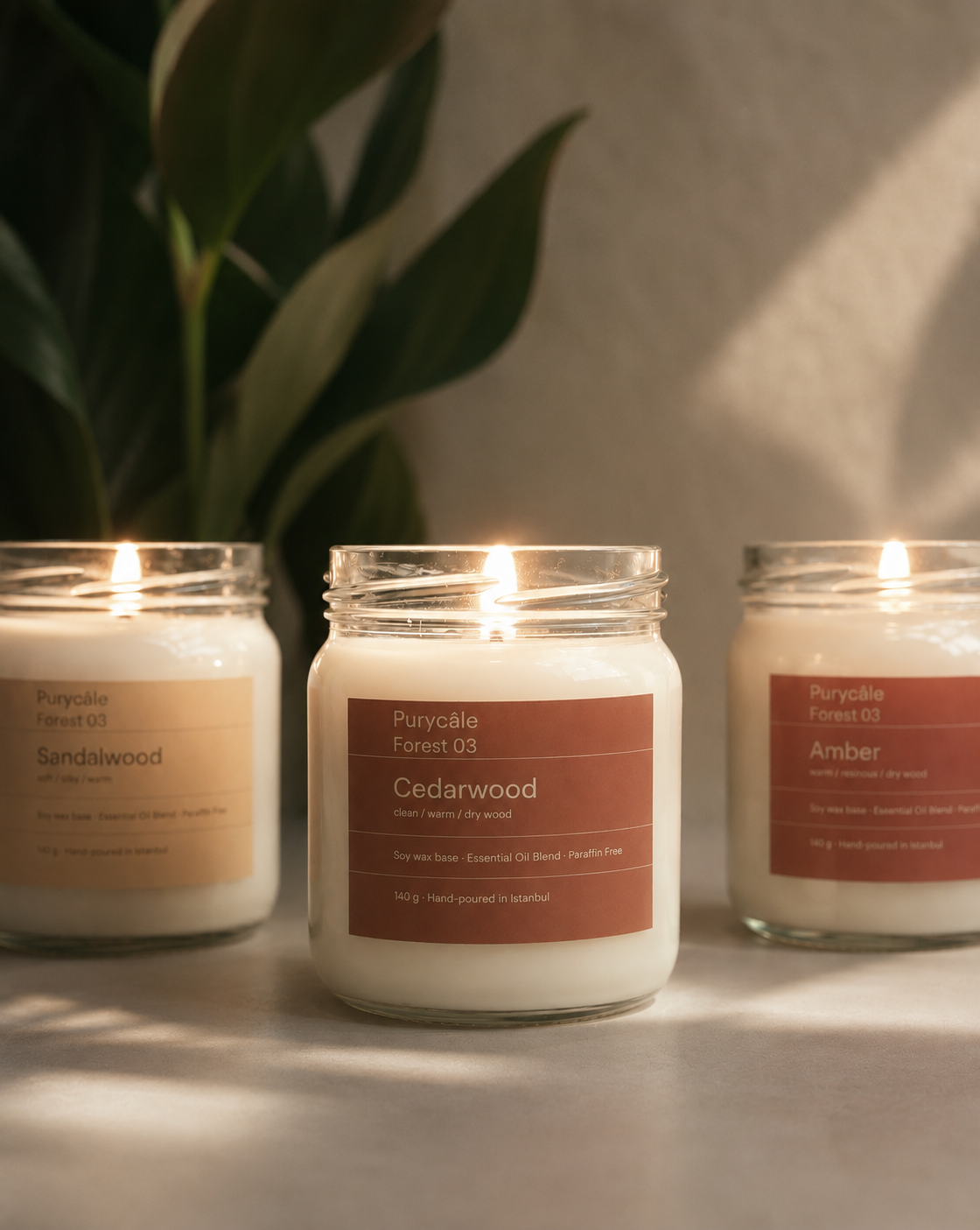 Sedir Ağacı Kokulu Doğal Soya Mum Orman Serisi No. 03 - 140 gr